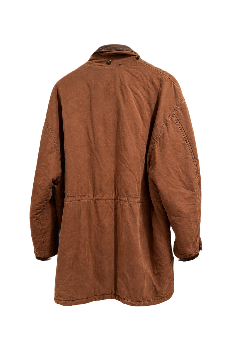 1970s Brown Cotton Coat - Back View