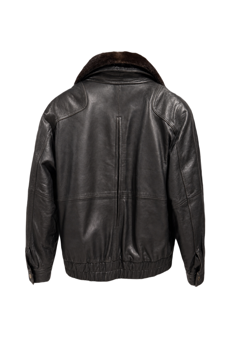 1990s Black Leather Women's Jacket - Back View