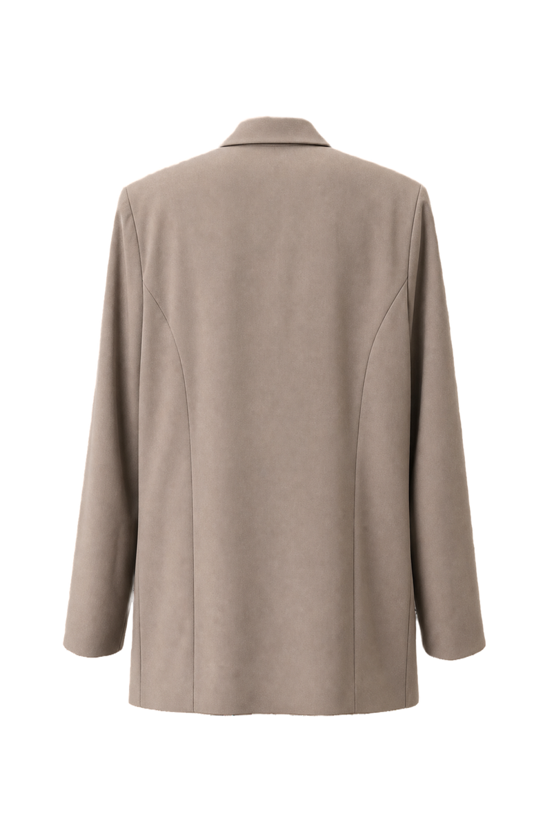 1990s Beige Wool Blend Blazer - Back View