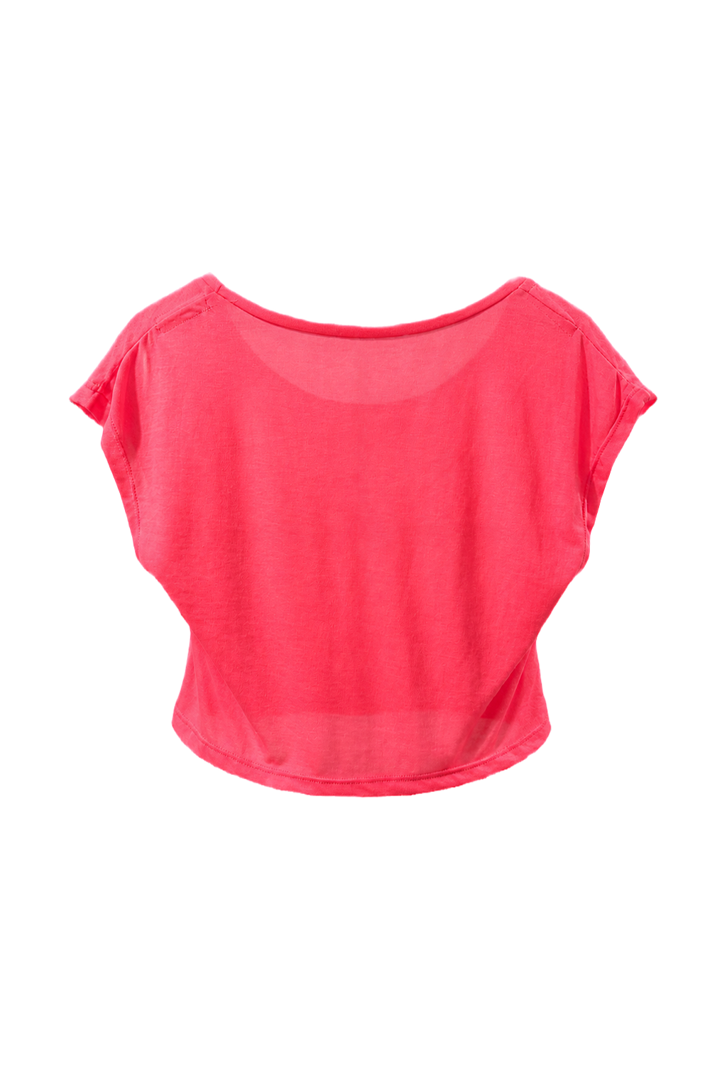 1980s Bright Pink Cotton Crop Top - Back View