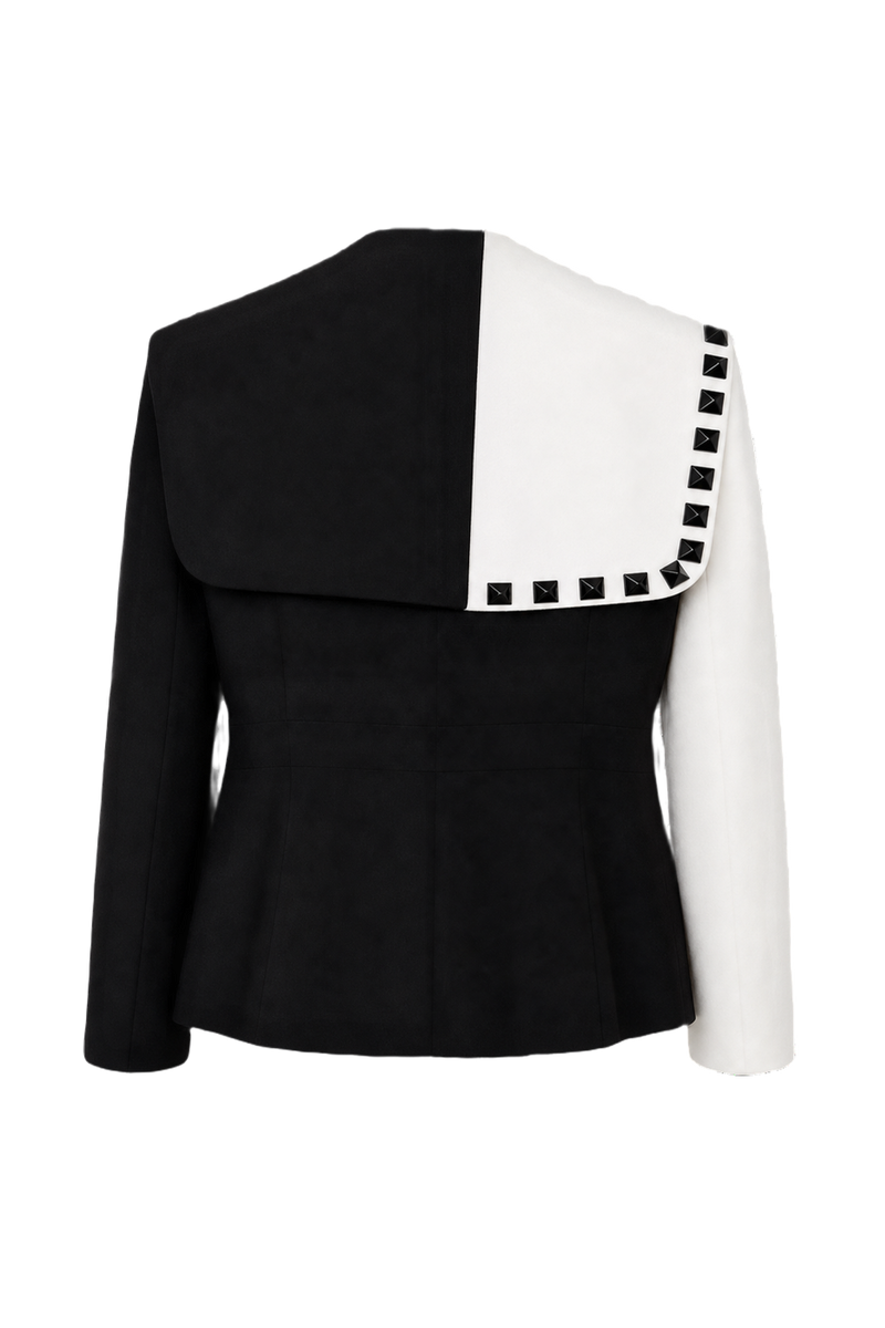 1980s White Polyester Blazer - Back View