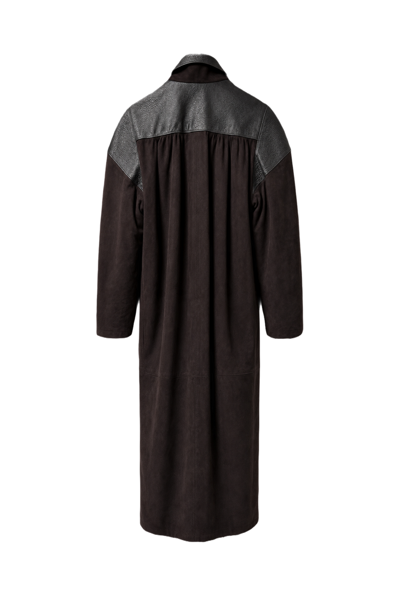 1980s Black Suede Coat - Back View
