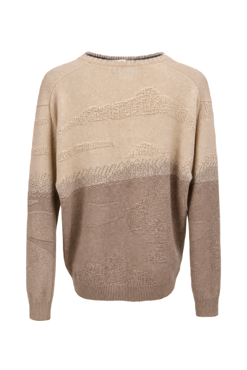 1970s Beige Cotton Sweater - Back View