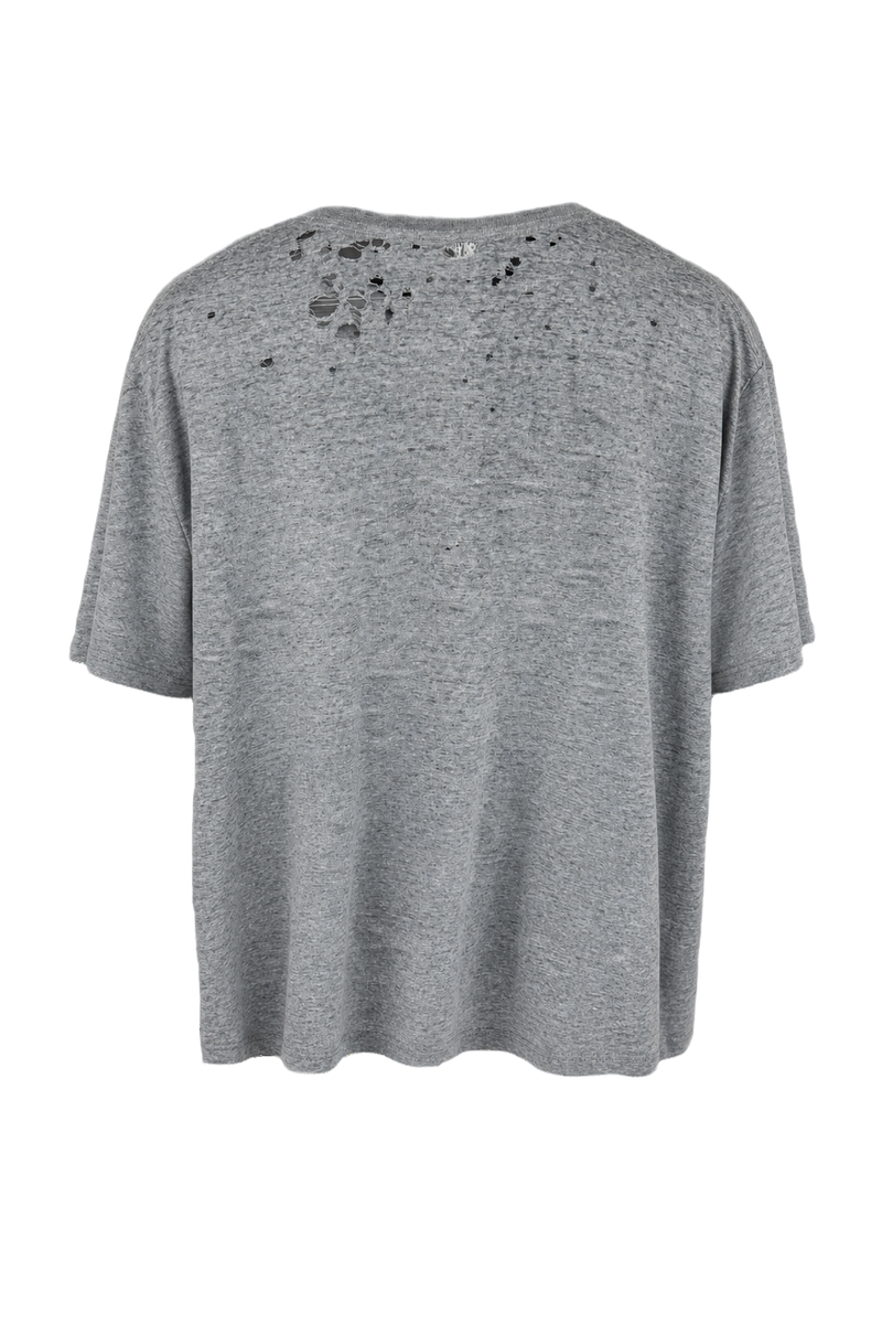 1990s Grey Cotton Distressed T-Shirt - Back View