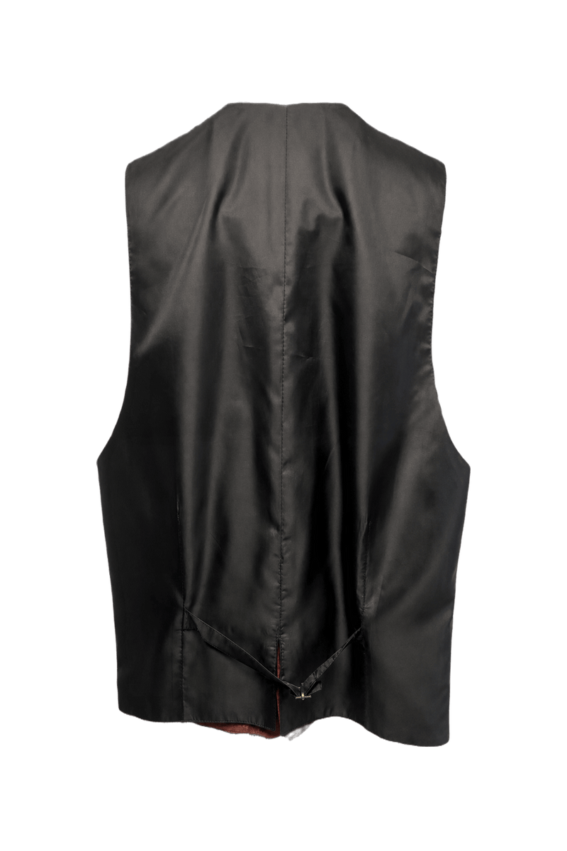 1970s Burgundy Suede Vest - Back View