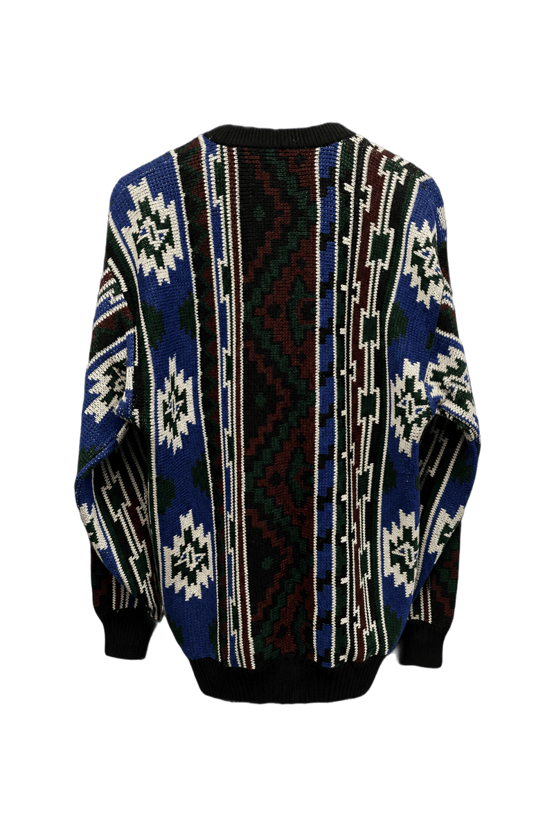 1980s Blue Wool Sweater - Back View
