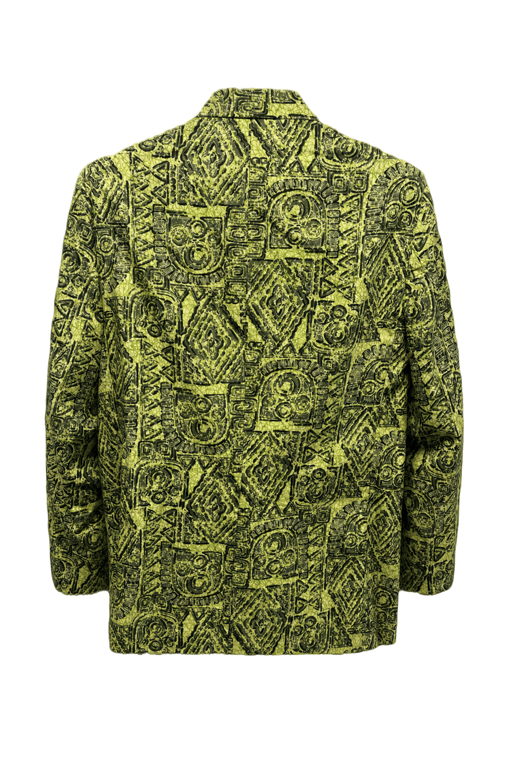 1970s Neon Green Cotton Blazer - Back View