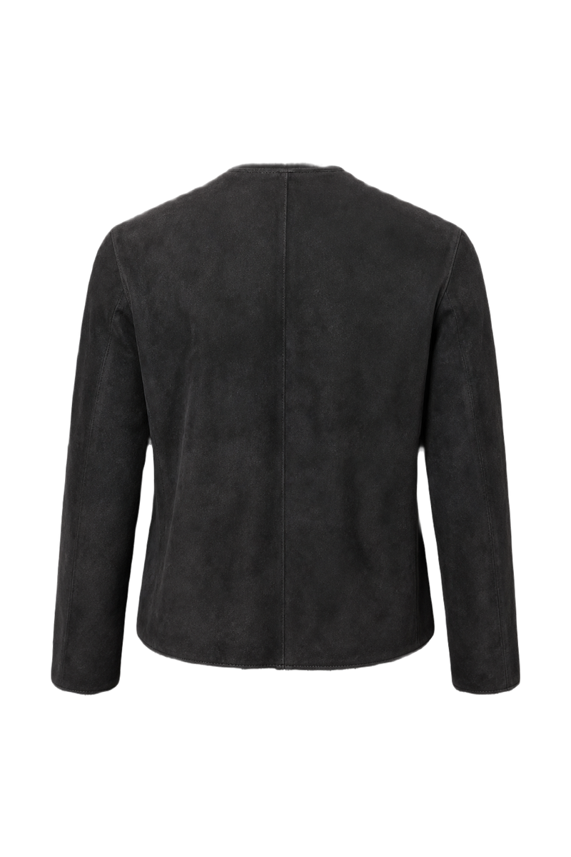 1980s Black Suede Jacket - Back View