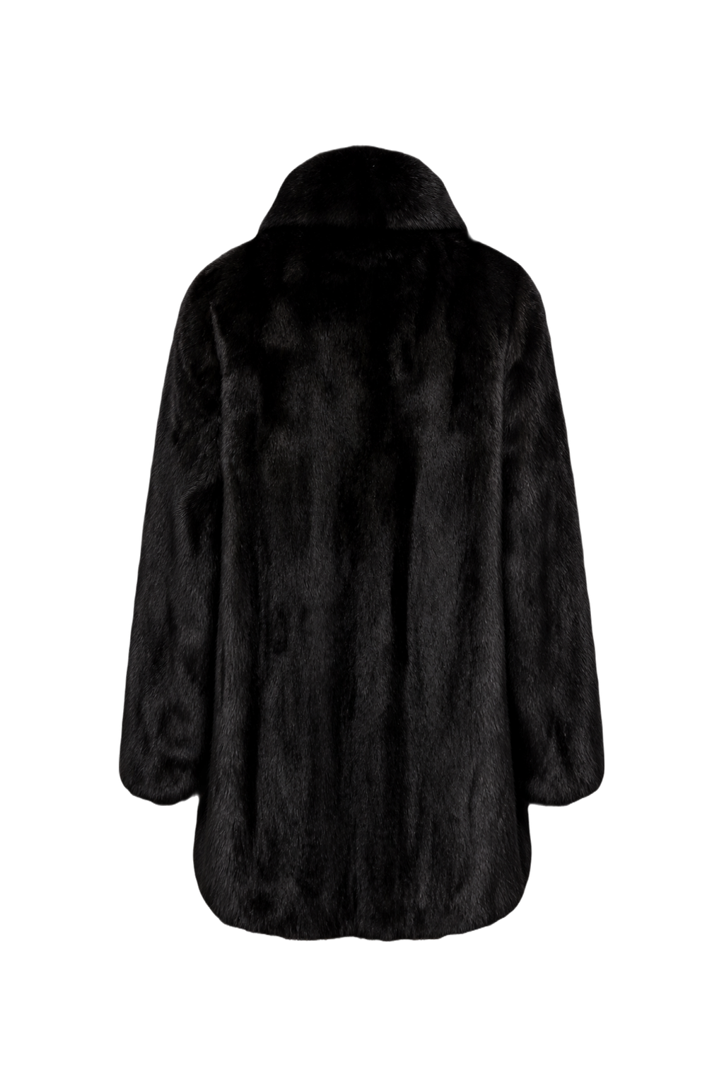 1980s Black Fur Coat - Back View