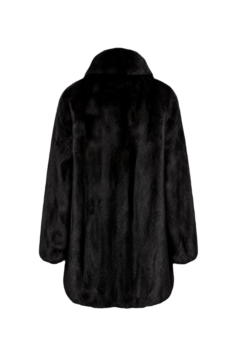 1980s Black Fur Coat - Back View