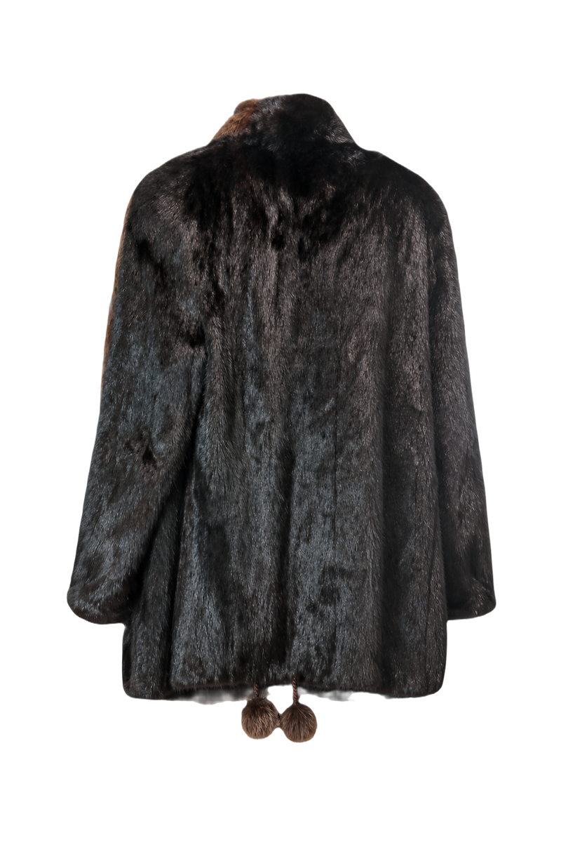 1980s Dark Brown Fur Coat - Back View