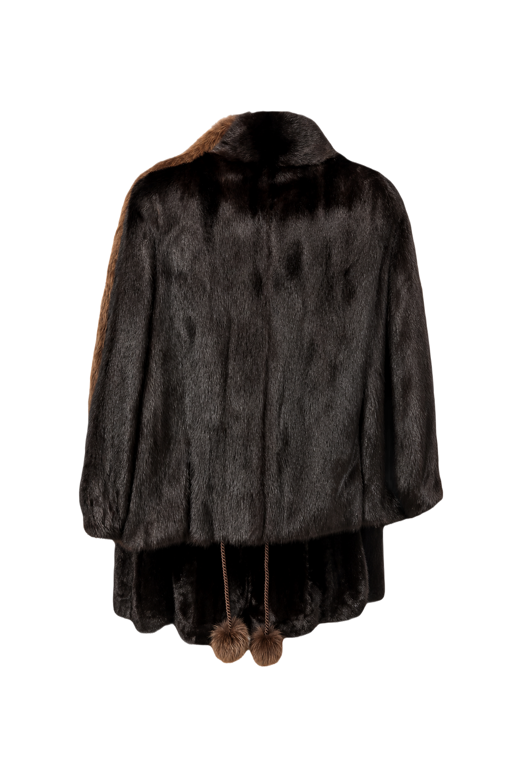 1980s Dark Brown Fur Coat - Back View