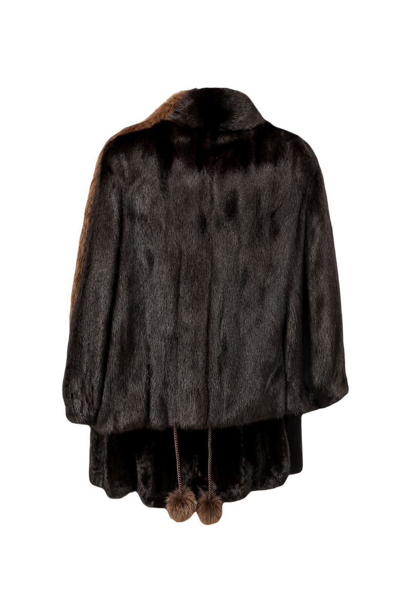 1980s Dark Brown Fur Coat - Back View