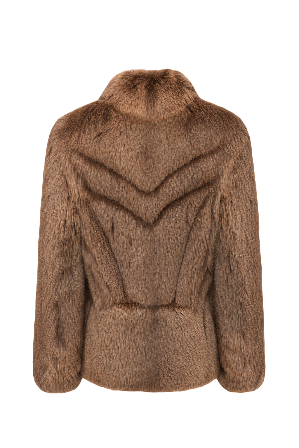 1980s Tan Brown Fur Coat - Back View