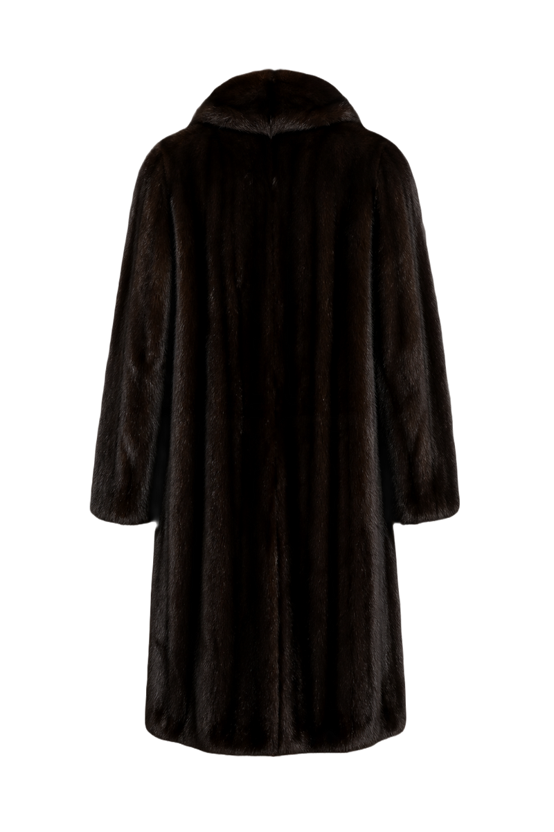 1980s Dark Brown Mink Fur Coat - Back View