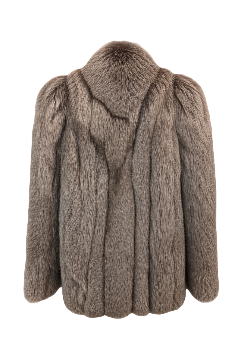 1980s Natural Brown Fur Coat - Back View