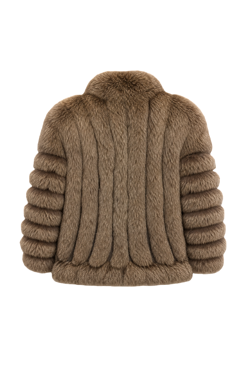 1980s Brown Fur Coat - Back View