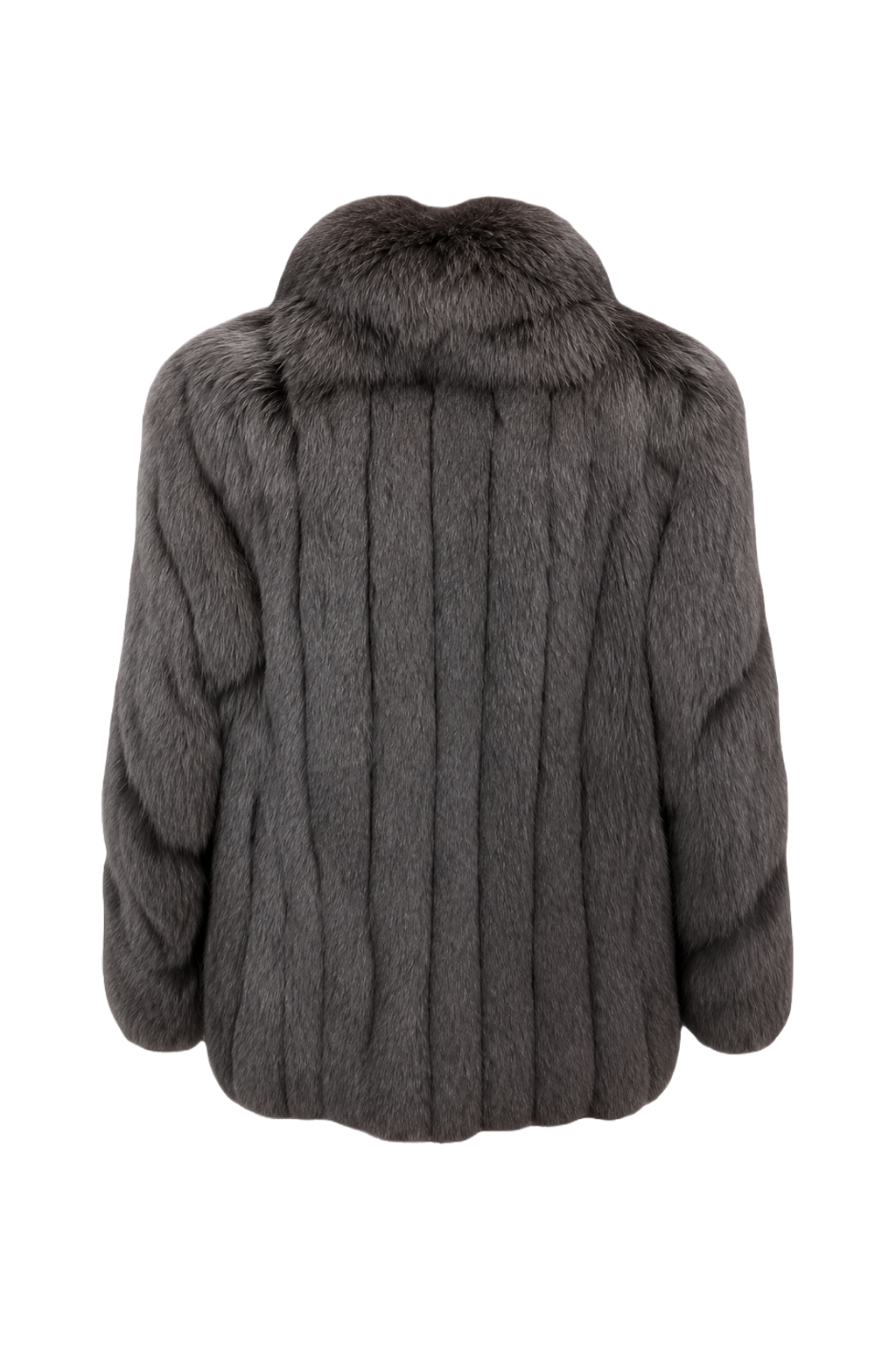 1980s Gray Fur Coat - Back View