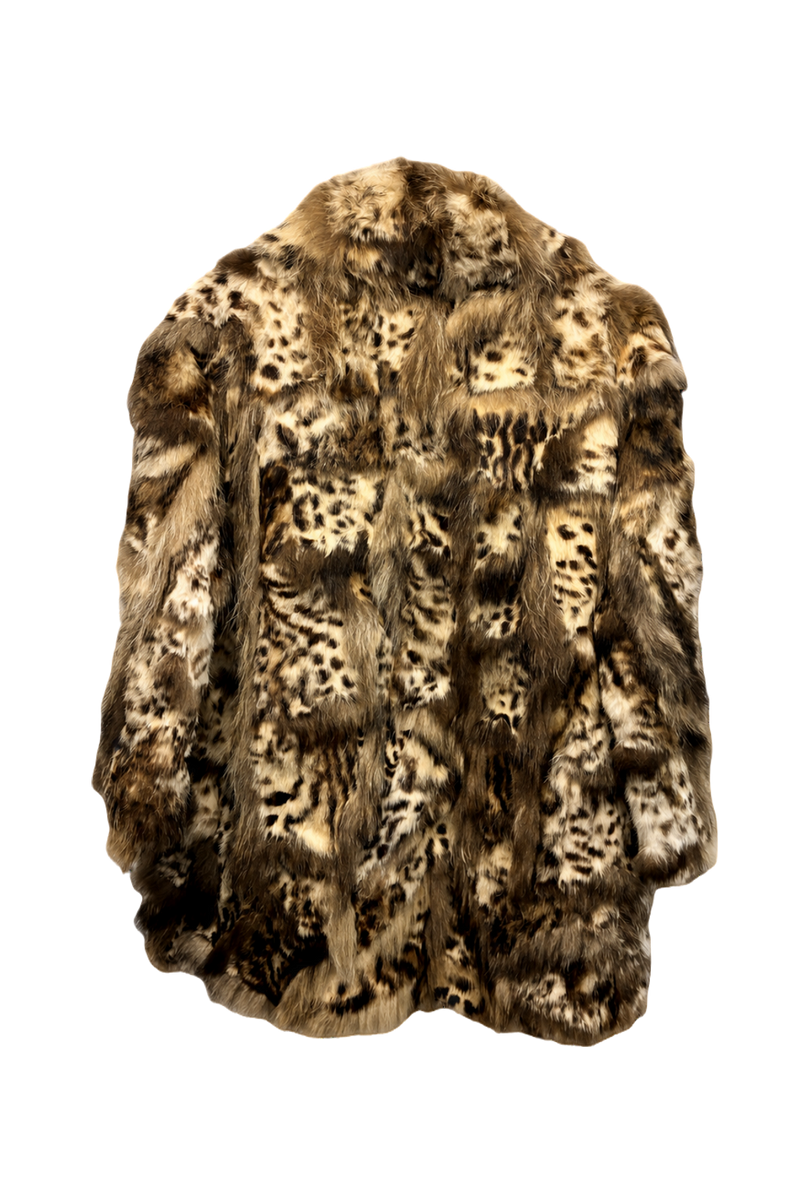 1980s Brown Fur Coat - Back View