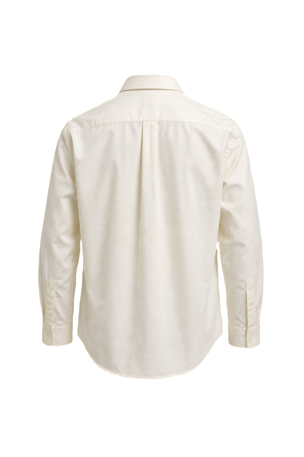 1980s Cream Cotton Button-Down Shirt - Back View