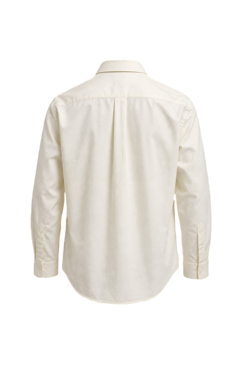 1980s Cream Cotton Button-Down Shirt - Back View