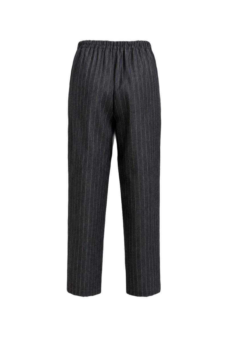 1990s Charcoal Grey Wool Trousers - Back View