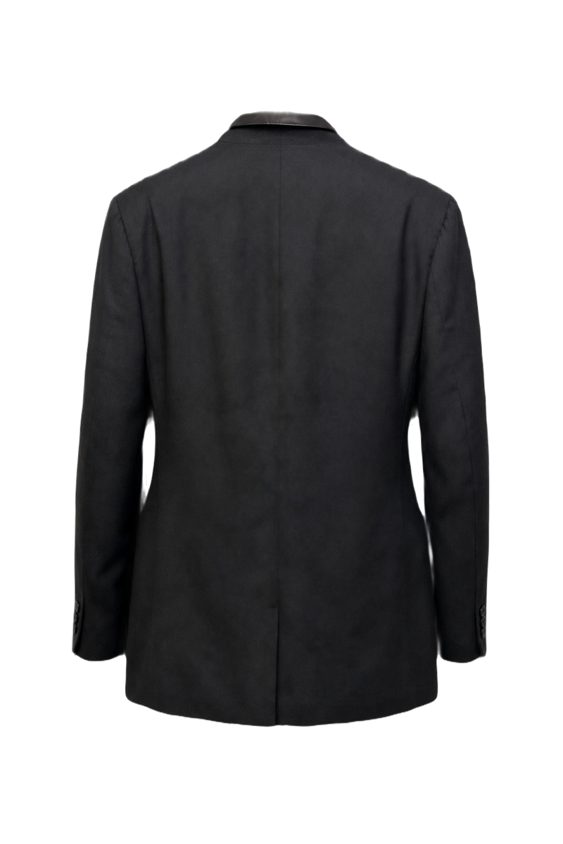 1950s Black Wool Blend Blazer - Back View