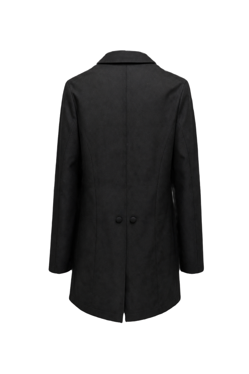 1940s Black Wool Jacket - Back View