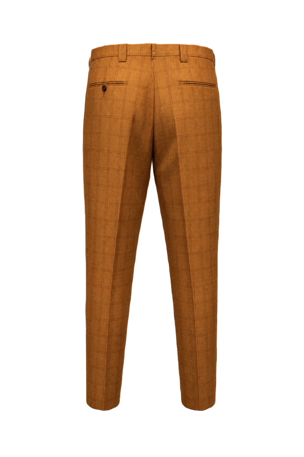 1970s Mustard Yellow Wool Blend Trousers - Back View