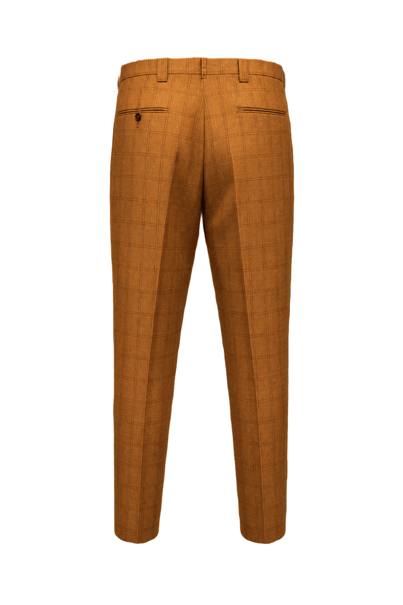 1970s Mustard Yellow Wool Blend Trousers - Back View