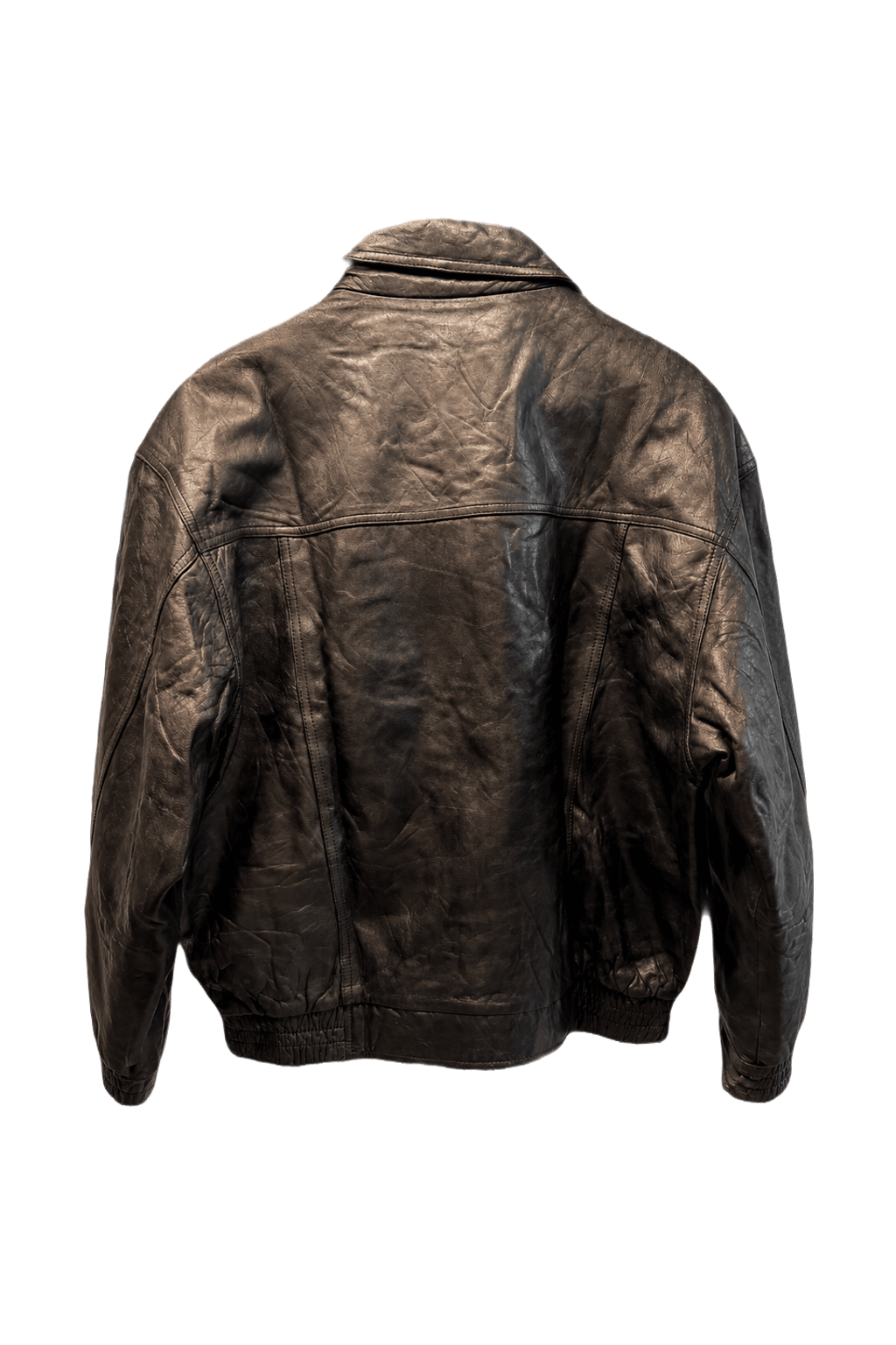 1990s Black Leather Jacket - Back View