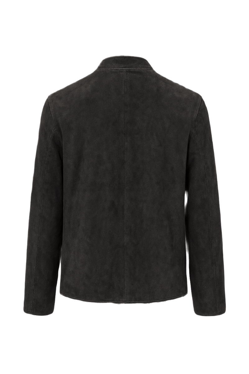 1980s Black Suede Jacket - Back View