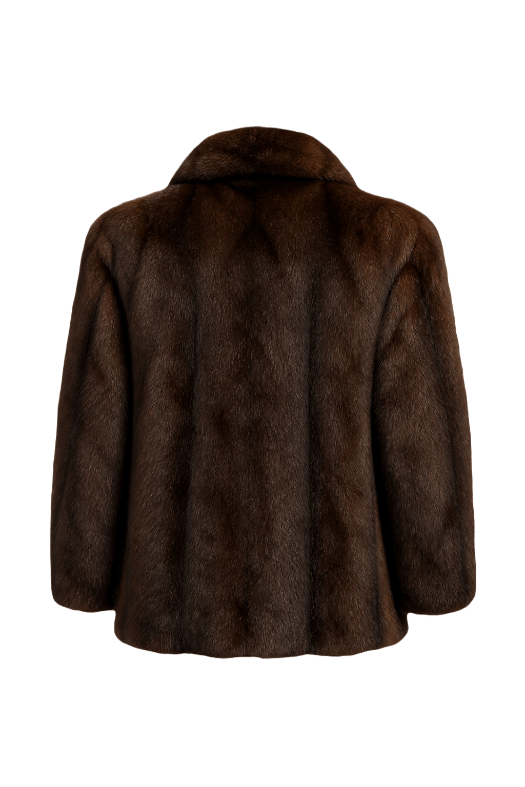 1980s Dark Brown Fur Coat - Back View