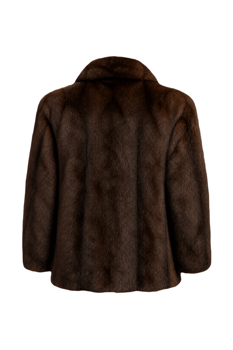 1980s Dark Brown Fur Coat - Back View