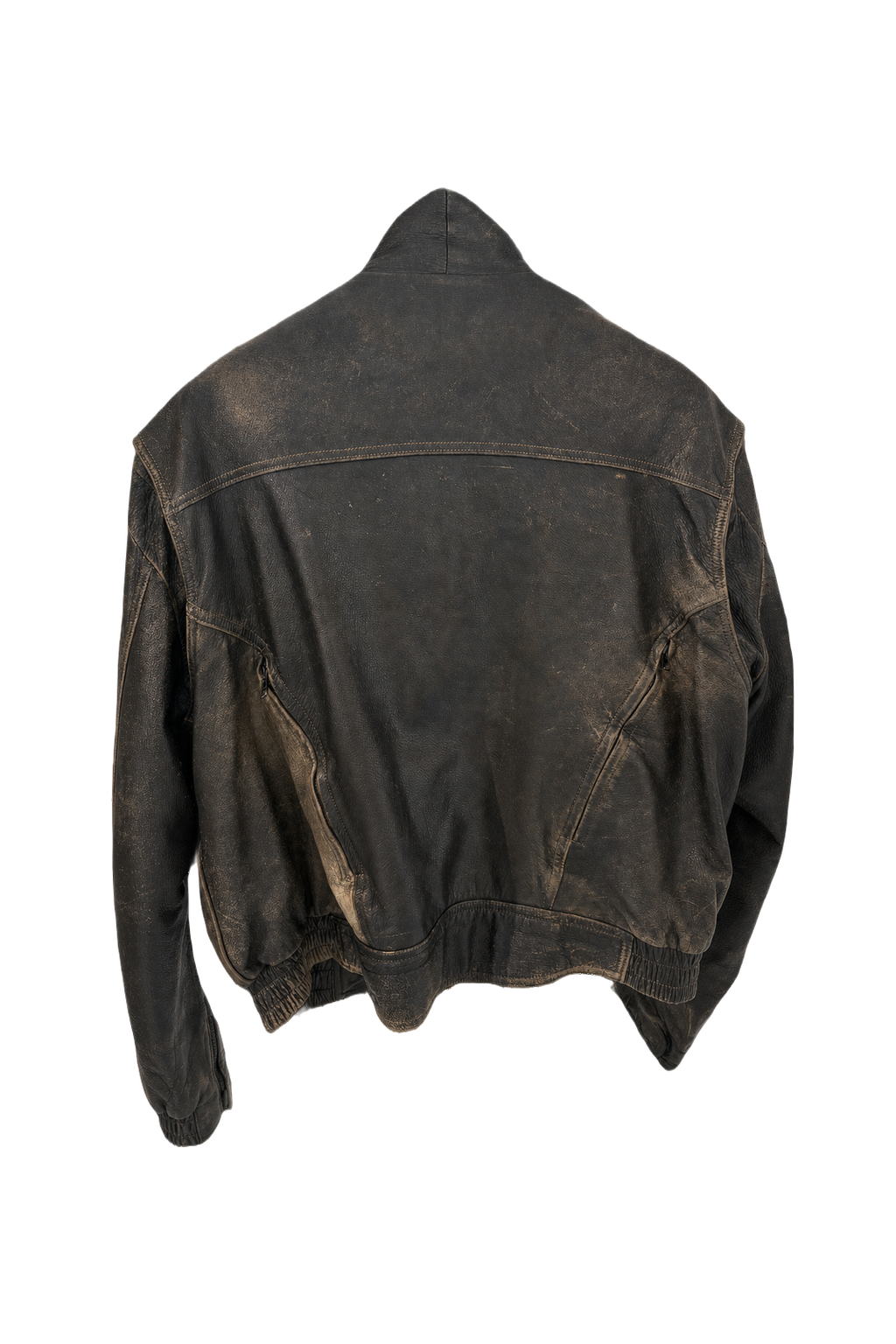 1990s Black Leather Jacket - Back View