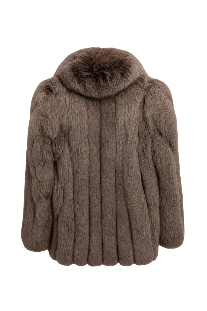 1980s Brown Fur Coat - Back View