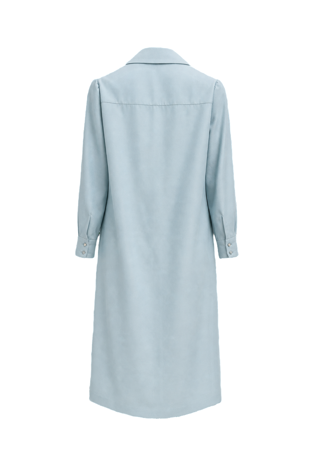 1960s Light Blue Polyester Dress - Back View