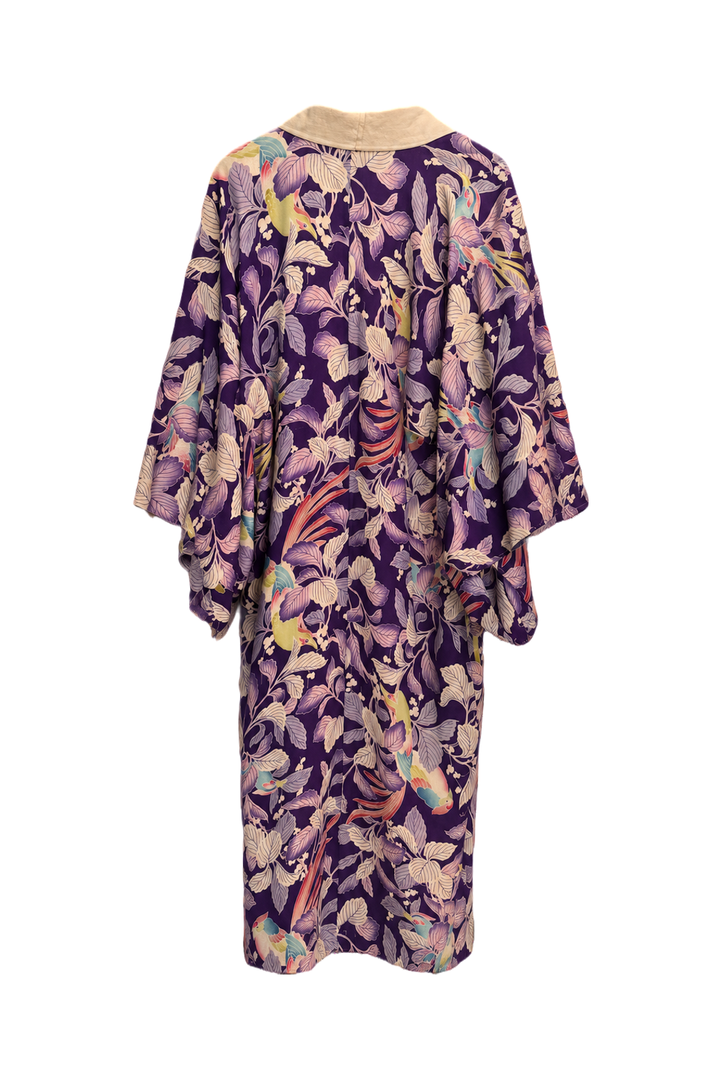 1930s Purple Silk Kimono - Back View