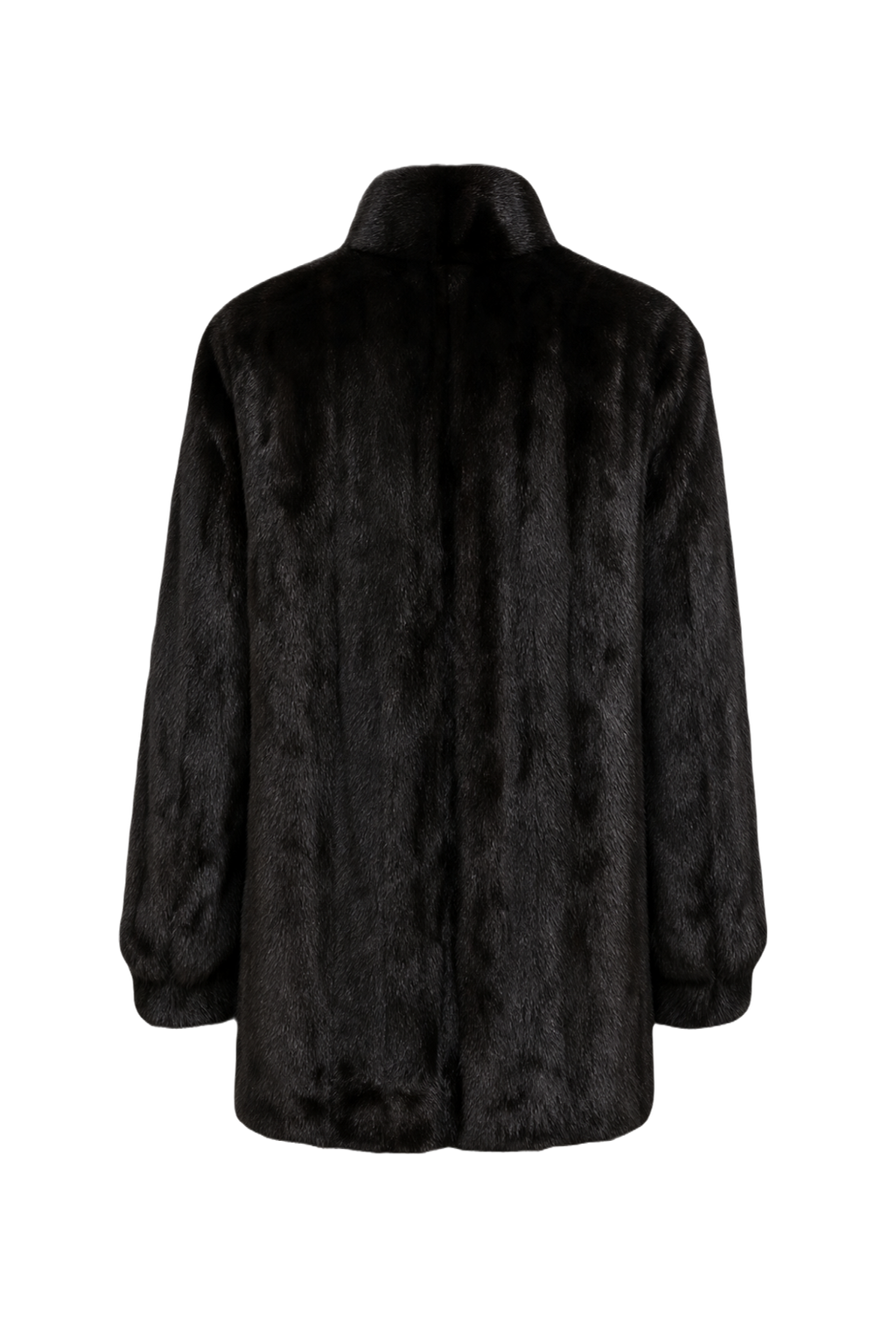 1980s Black Fur Coat - Back View