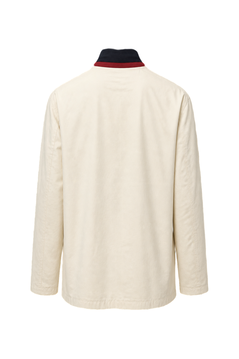 1980s Cream Cotton Jacket - Back View