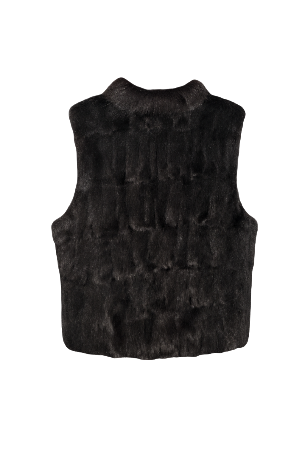 1980s Dark Brown Fur Vest - Back View