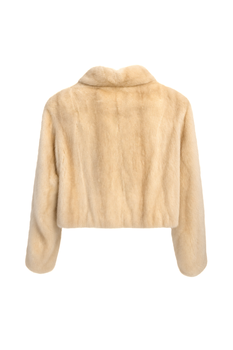 1980s Cream Mink Fur Coat - Back View