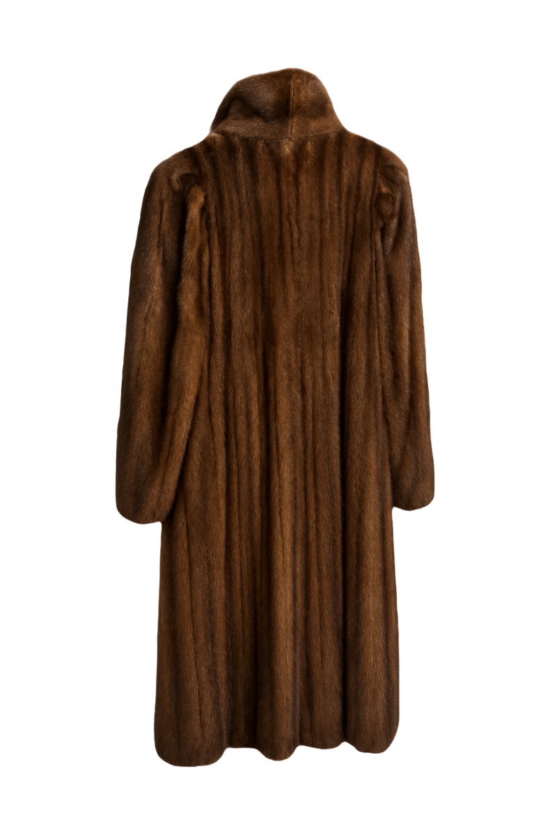 1980s Brown Fur Coat - Back View