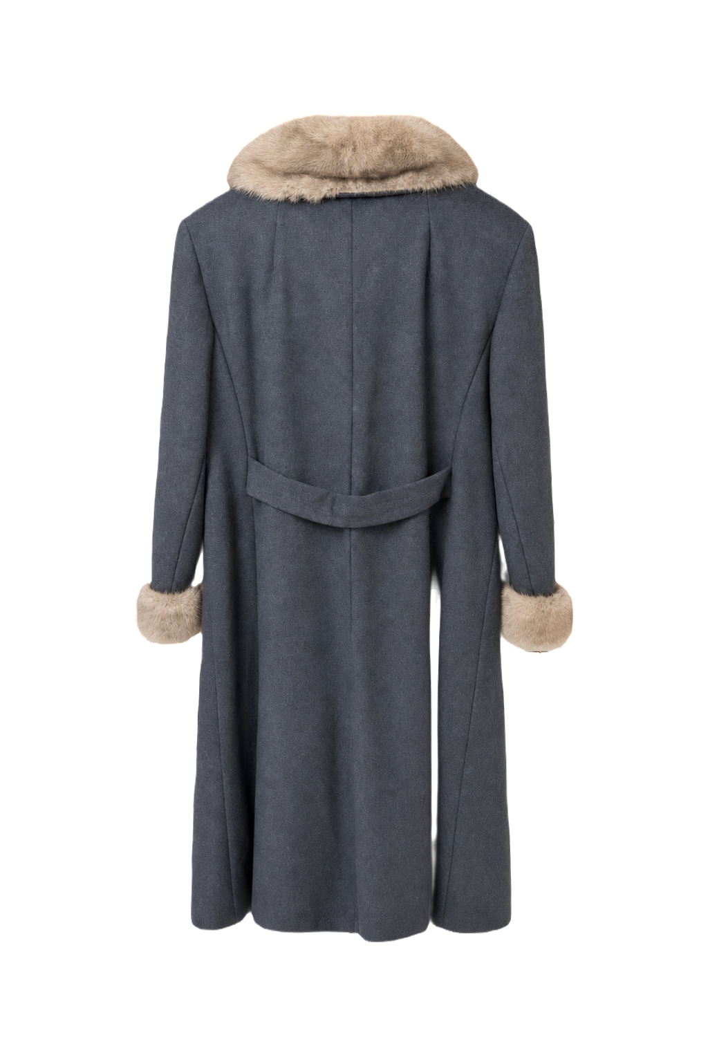 1960s Charcoal Grey Wool Coat - Back View