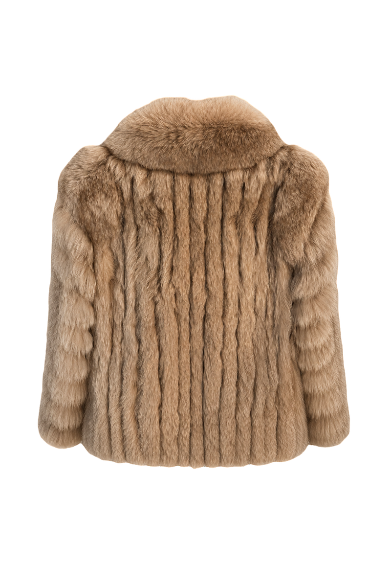 1980s Beige Fur Coat - Back View