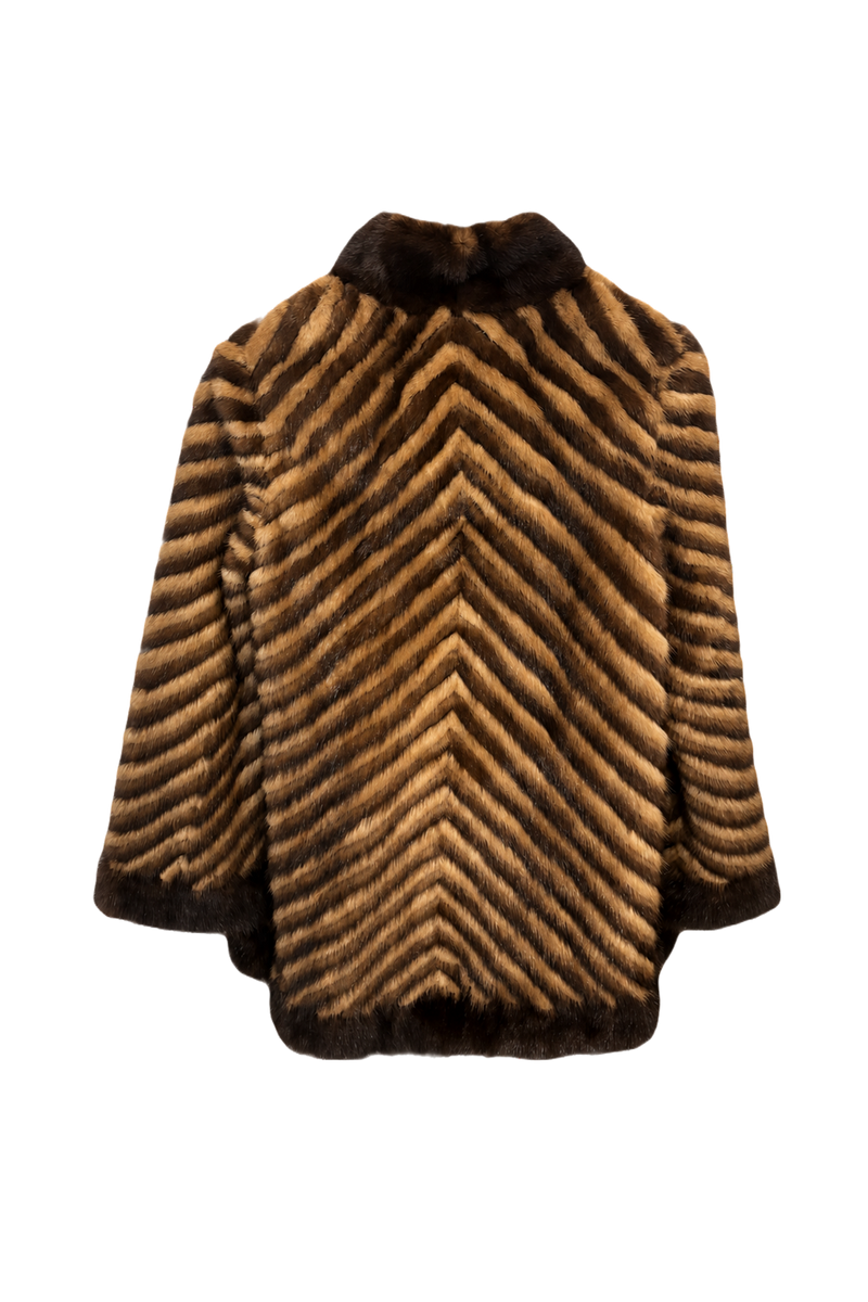 1990s Brown Fur Coat - Back View