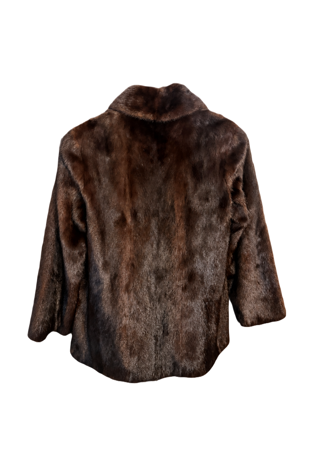 1980s Dark Brown Fur Coat - Back View