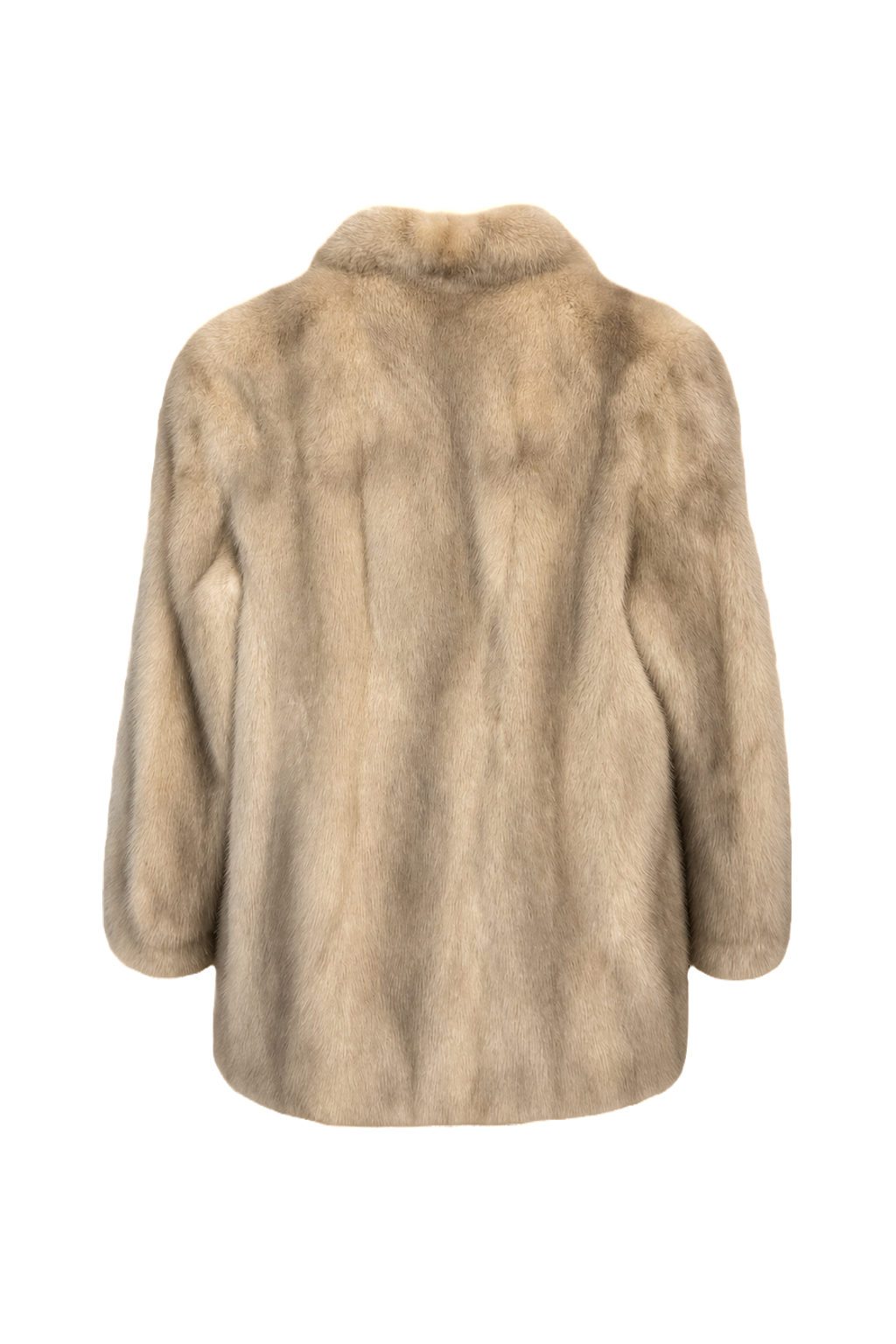 1990s Cream White Fur Coat - Back View