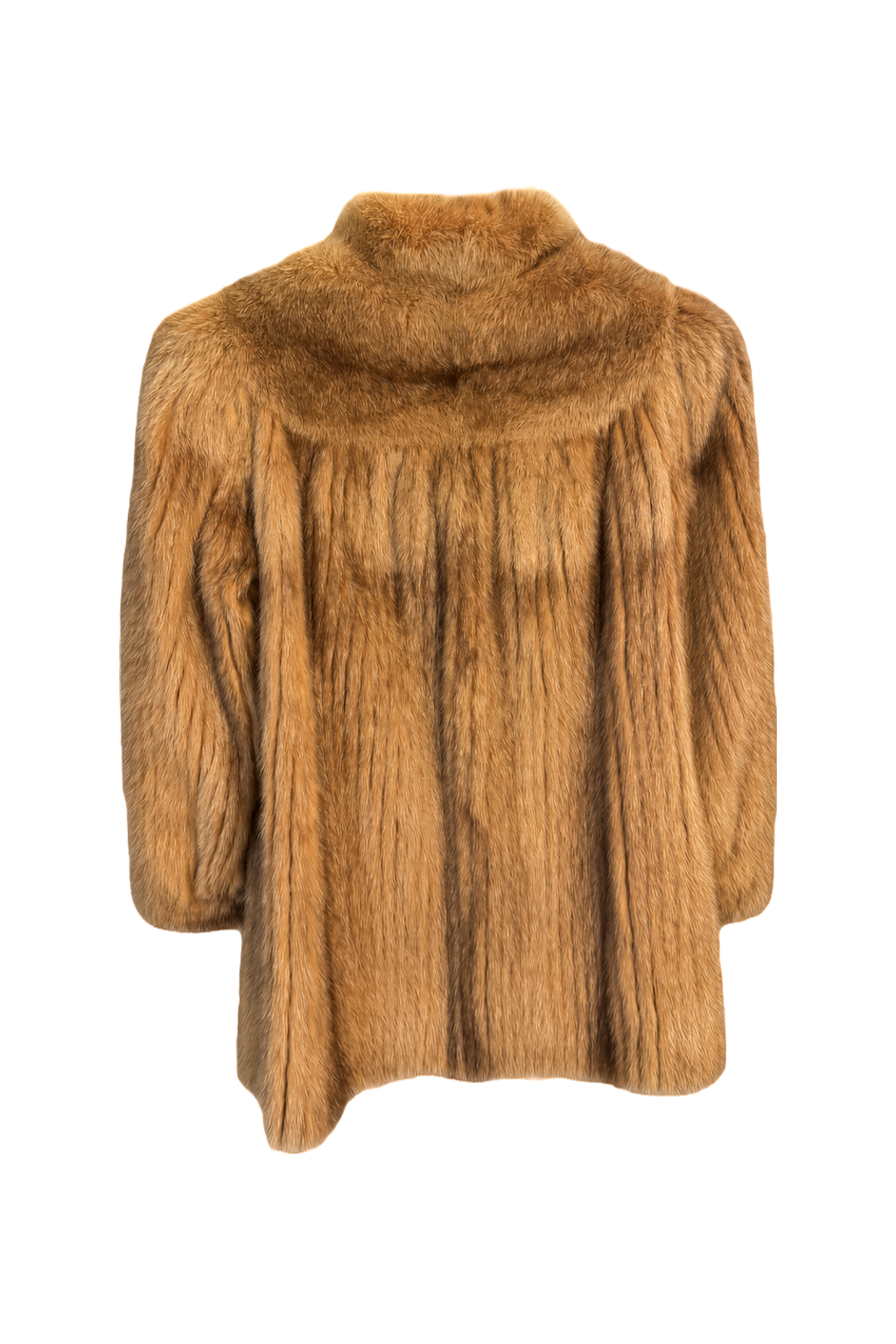 1990s Light Brown Fur Coat - Back View