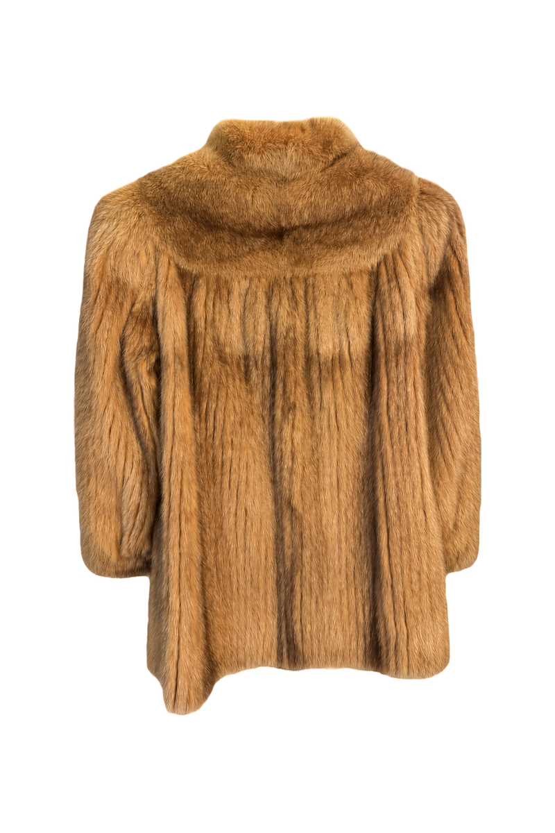 1990s Light Brown Fur Coat - Back View